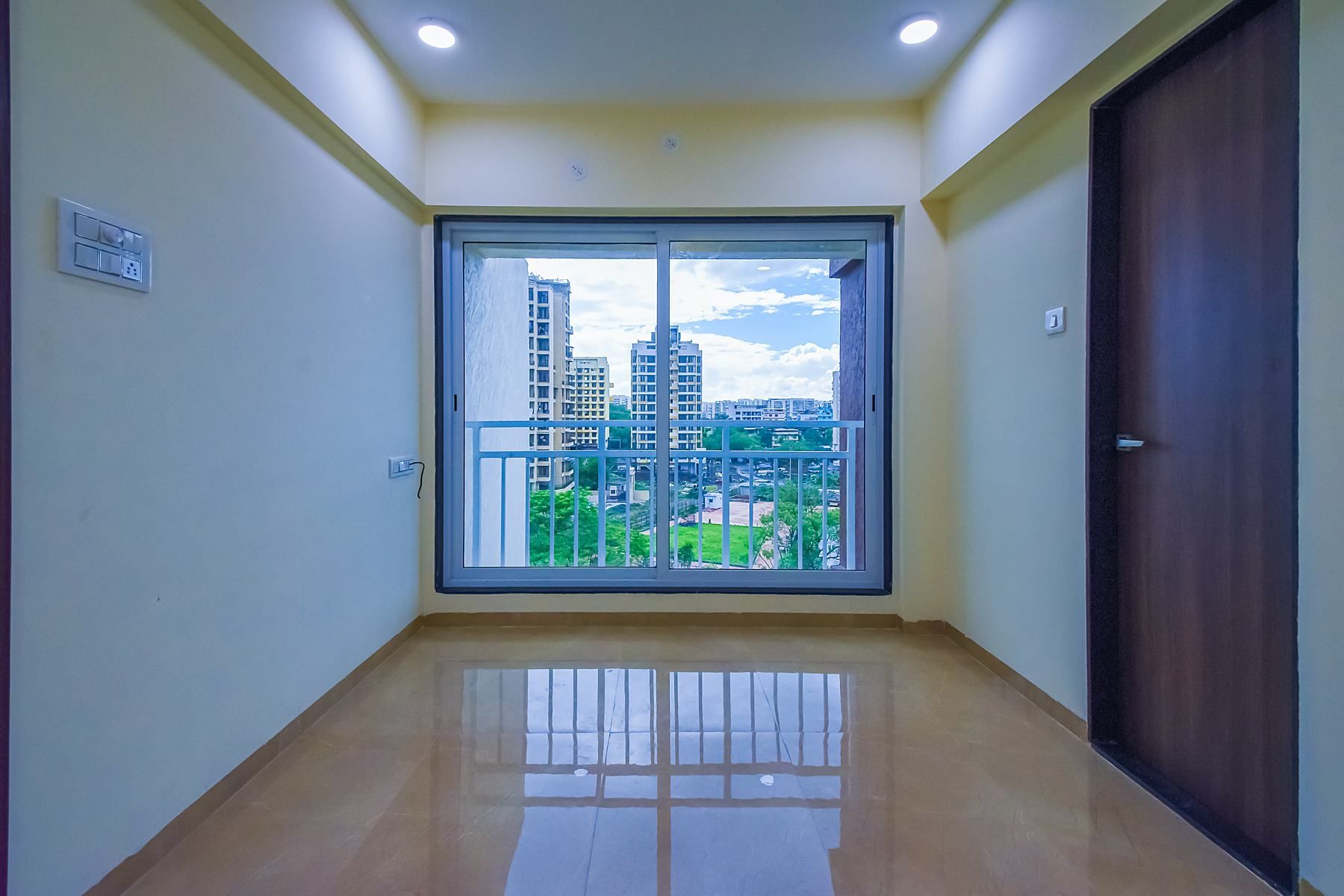 Bedroom with a green view