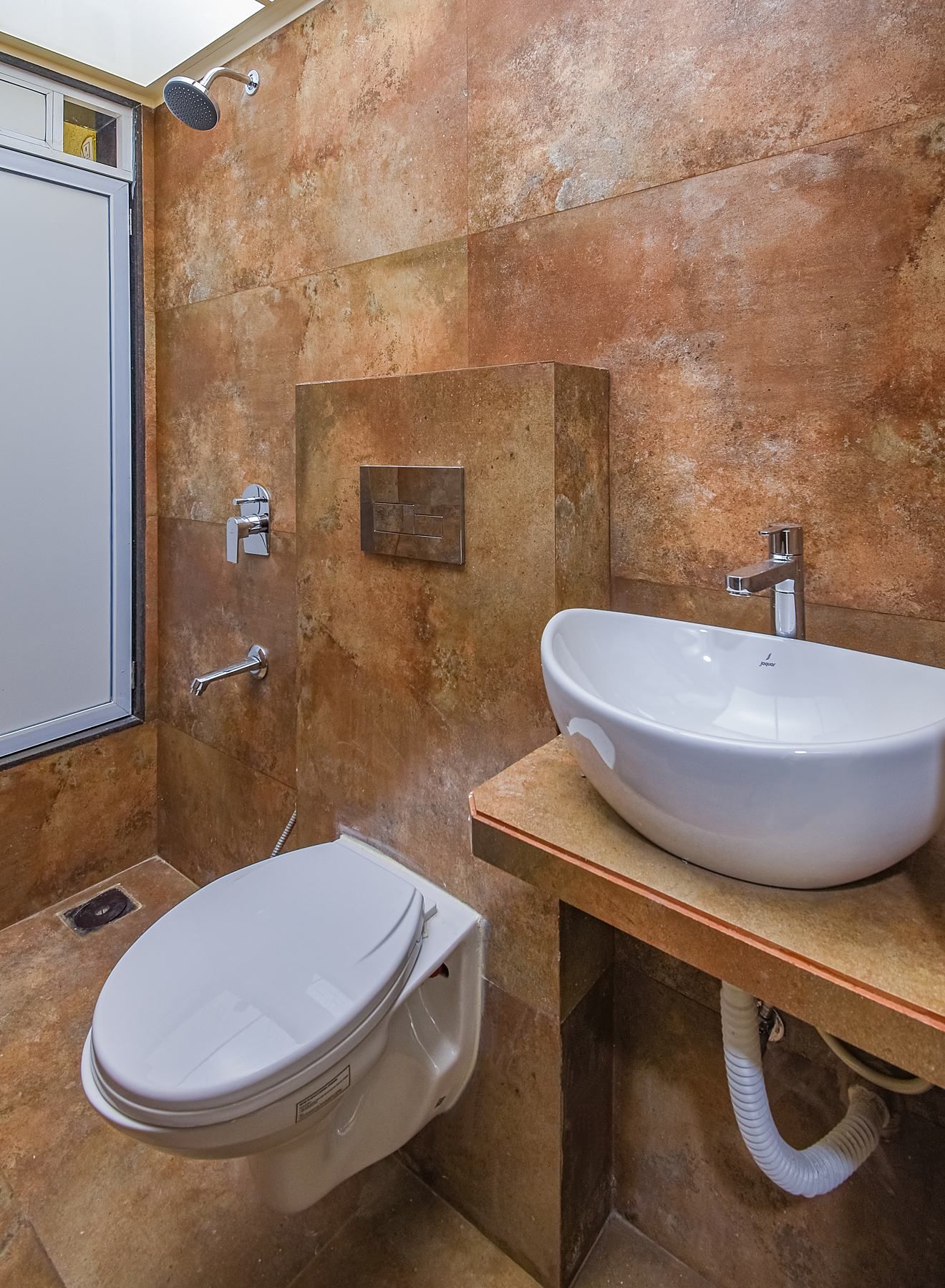 Bathroom with vessel basin