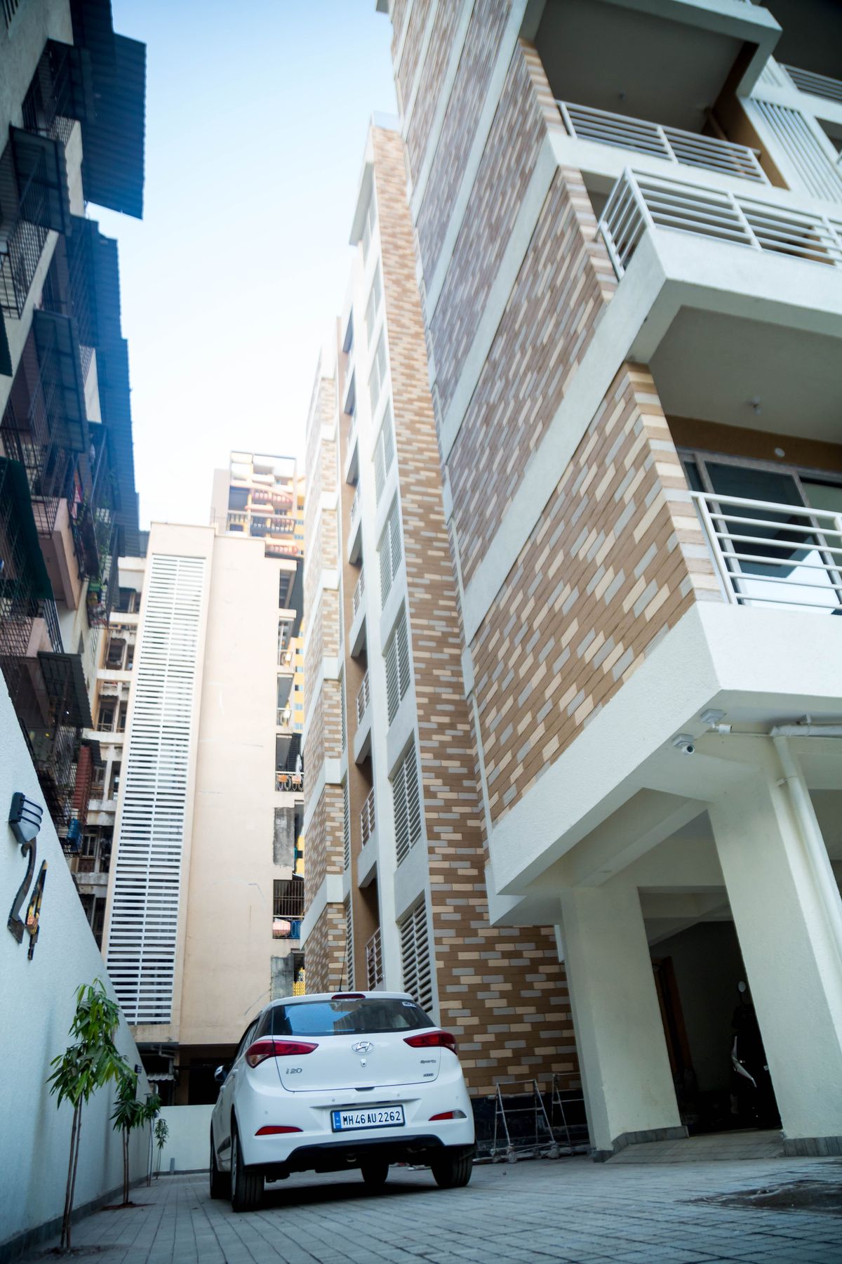 View from the side lane