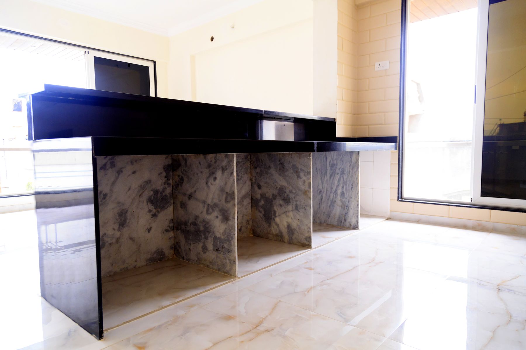 Kitchen counter in stone